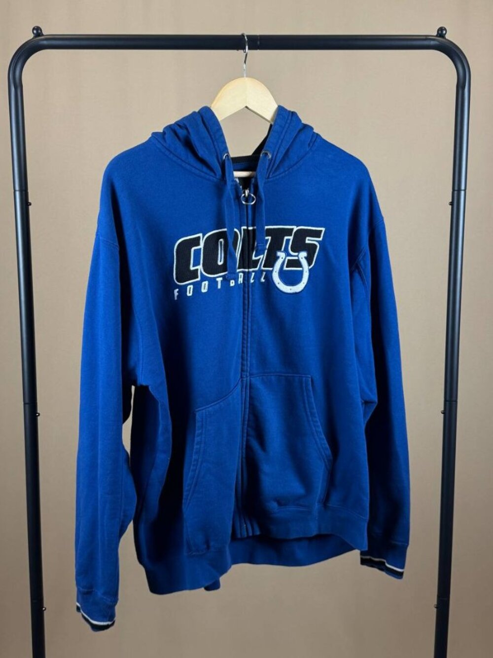NFL Indianapolis Colts Blue Full Zip Hoodie Men’s Size Large
